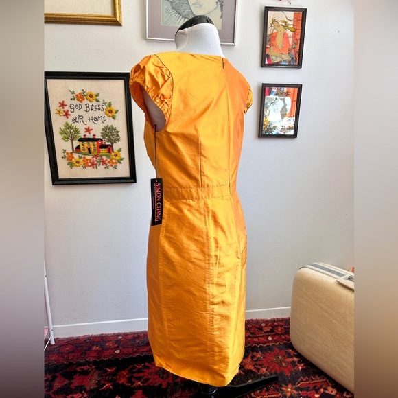 Vintage NWT Simon Chang 100% Silk Cocktail Dress 90s Y2K - Picture 14 of 15